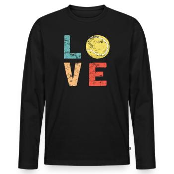 Vintage Padel Tennis Love Design Drôle Padel - T-shirt manches longues Premium bio Homme - noir - Devant - Nico (187cm)