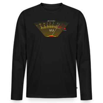 Volume VU Meter Vintage Audiophile - Männer Premium Bio Langarmshirt - Schwarz - Vorne - Nico (187cm)