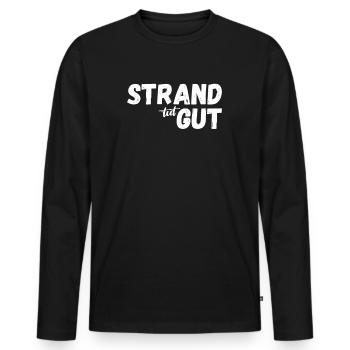 Strand tut gut - Männer Premium Bio Langarmshirt - Schwarz - Vorne - Nico (187cm)