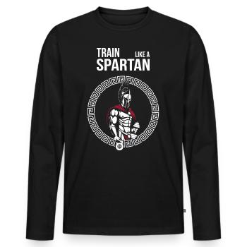 Spartan Fitness Warrior - Men's Premium Organic Long Sleeve Shirt - black - Front - Nico (187cm)