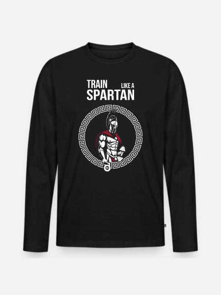 Spartan Fitness Warrior - Men's Premium Organic Long Sleeve Shirt - black