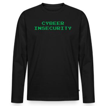 Cyber Insecurity - Männer Premium Bio Langarmshirt - Schwarz - Vorne - Nico (187cm)