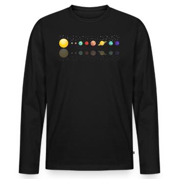 Planète Design avec système solaire dans - T-shirt manches longues Premium bio Homme - noir - Devant - Nico (187cm)