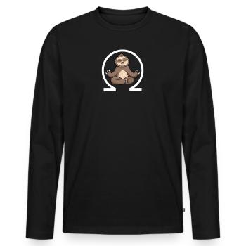 Ohm sloth - Men's Premium Organic Long Sleeve Shirt - black - Front - Nico (187cm)