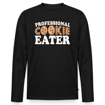 Professional Cookie Eater - Männer Premium Bio Langarmshirt - Schwarz - Vorne - Nico (187cm)