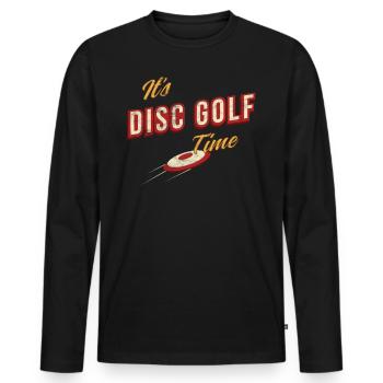 Disc Golf vintage retro - Männer Premium Bio Langarmshirt - Schwarz - Vorne - Nico (187cm)