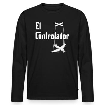 Aviation I Airport I Aircraft I Air traffic - Männer Premium Bio Langarmshirt - Schwarz - Vorne - Nico (187cm)