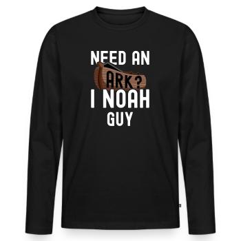 Besoin d'une arche ? Je suis le Noah - T-shirt manches longues Premium bio Homme - noir - Devant - Nico (187cm)