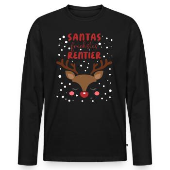Rentier Santas frechstes Rentier - Männer Premium Bio Langarmshirt - Schwarz - Vorne - Nico (187cm)