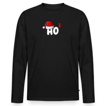 Ho Ho Ho Design de Noël Père Noël - T-shirt manches longues Premium bio Homme - noir - Devant - Nico (187cm)