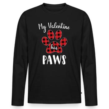 Drôles de chiens Chats Chien de Saint-Valentin - T-shirt manches longues Premium bio Homme - noir - Devant - Nico (187cm)