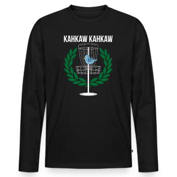 Disc Golf Birdie - Männer Premium Bio Langarmshirt - Schwarz - Vorne - Nico (187cm)