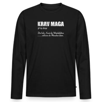 Krav Maga Kampfsport fun Design - Männer Premium Bio Langarmshirt - Schwarz - Vorne - Nico (187cm)