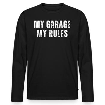 Mechanic Saying | Funny Mechanic Quote - Men's Premium Organic Long Sleeve Shirt - black - Front - Nico (187cm)