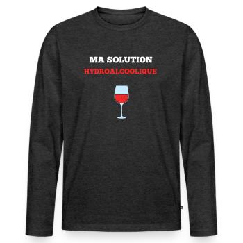 My hydroalcoholic wine solution - Men's Premium Organic Long Sleeve Shirt - heather anthracite - Front - Nico (187cm)