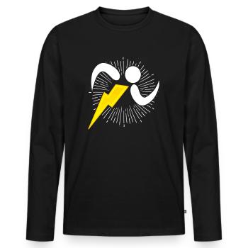Jogging Running Flash Flash Sports Gift - Men's Premium Organic Long Sleeve Shirt - black - Front - Nico (187cm)