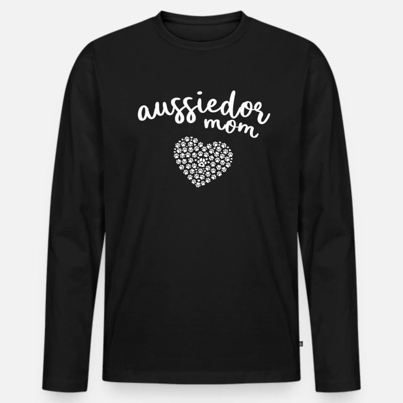 Aussiedor Aussie Australian Shepherd Mom Mutter - Männer Premium Bio Langarmshirt - Schwarz