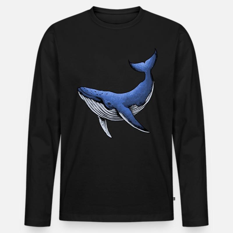 Blauer Orca-Wal-Geschenk - Männer Premium Bio Langarmshirt - Schwarz