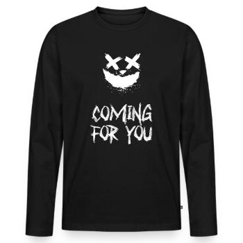 Venir pour vous – Effrayant - T-shirt manches longues Premium bio Homme - noir - Devant - Nico (187cm)