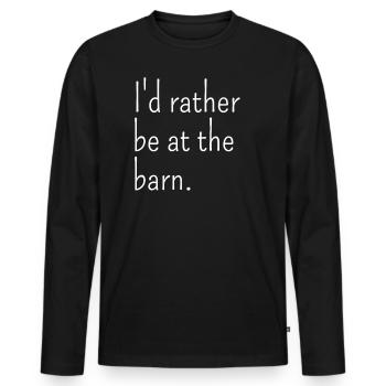 Ich wäre lieber im Stall Pferde Mädchen - Männer Premium Bio Langarmshirt - Schwarz - Vorne - Nico (187cm)