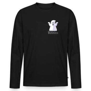 Joli costume fantôme d’Halloween - T-shirt manches longues Premium bio Homme - noir - Devant - Nico (187cm)
