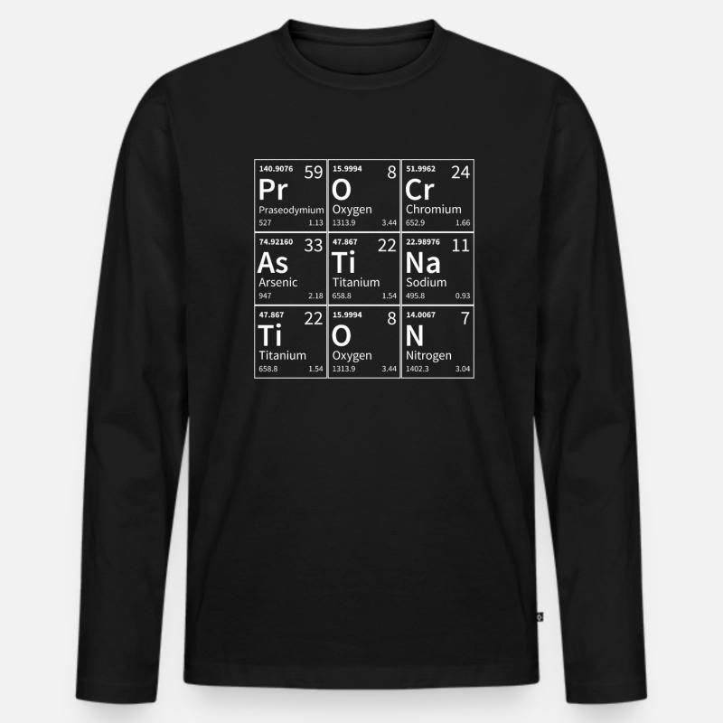 Procrastination Periodensystem mit - Männer Premium Bio Langarmshirt - Schwarz