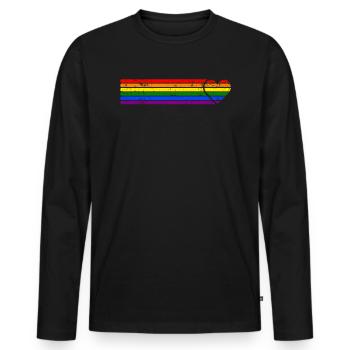 Gay Pride LGBT Pride Drapeau arc-en-ciel - T-shirt manches longues Premium bio Homme - noir - Devant - Nico (187cm)