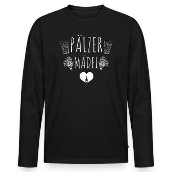 Lustiges Pälzer Mädel Weinfest - Männer Premium Bio Langarmshirt - Schwarz - Vorne - Nico (187cm)