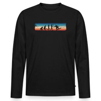 Retro Snowboard Evolution - Fun - T-shirt manches longues Premium bio Homme - noir - Devant - Nico (187cm)