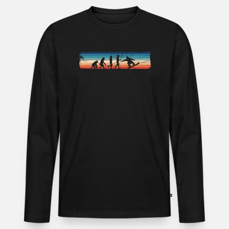 Retro Snowboard Evolution - Fun - T-shirt manches longues Premium bio Homme - noir