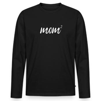 Mother of 2 children Mother of two - Men's Premium Organic Long Sleeve Shirt - black - Front - Nico (187cm)