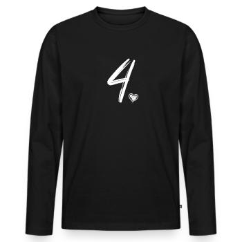 4. Geburtstag süße Kinder BDay 4th - Männer Premium Bio Langarmshirt - Schwarz - Vorne - Nico (187cm)