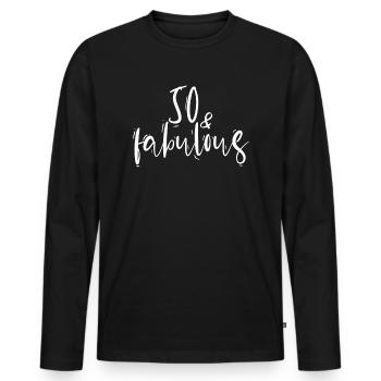 50th Birthday Party for the 50th Birthday - Men's Premium Organic Long Sleeve Shirt - black - Front - Nico (187cm)