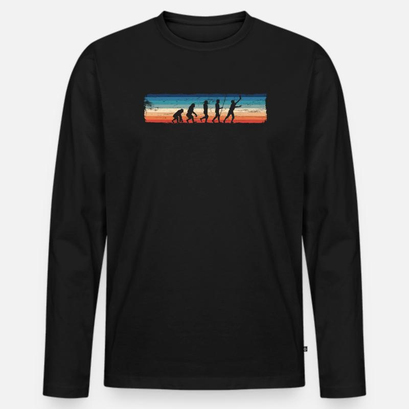 Evolution des Baseballs — - Männer Premium Bio Langarmshirt - Schwarz