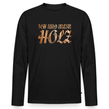 Moi et mon bois - Charpentier bûcheron - T-shirt manches longues Premium bio Homme - noir - Devant - Nico (187cm)