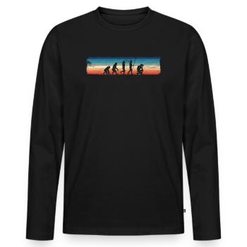 Evolution of the photographer — - Men's Premium Organic Long Sleeve Shirt - black - Front - Nico (187cm)