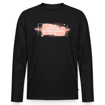 Séparé par l’égalité des couleurs Unité BLM - T-shirt manches longues Premium bio Homme - noir - Devant - Nico (187cm)