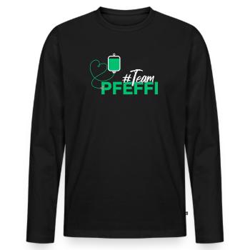 Team Pfeffi - Funny Party Menthe poivrée - T-shirt manches longues Premium bio Homme - noir - Devant - Nico (187cm)