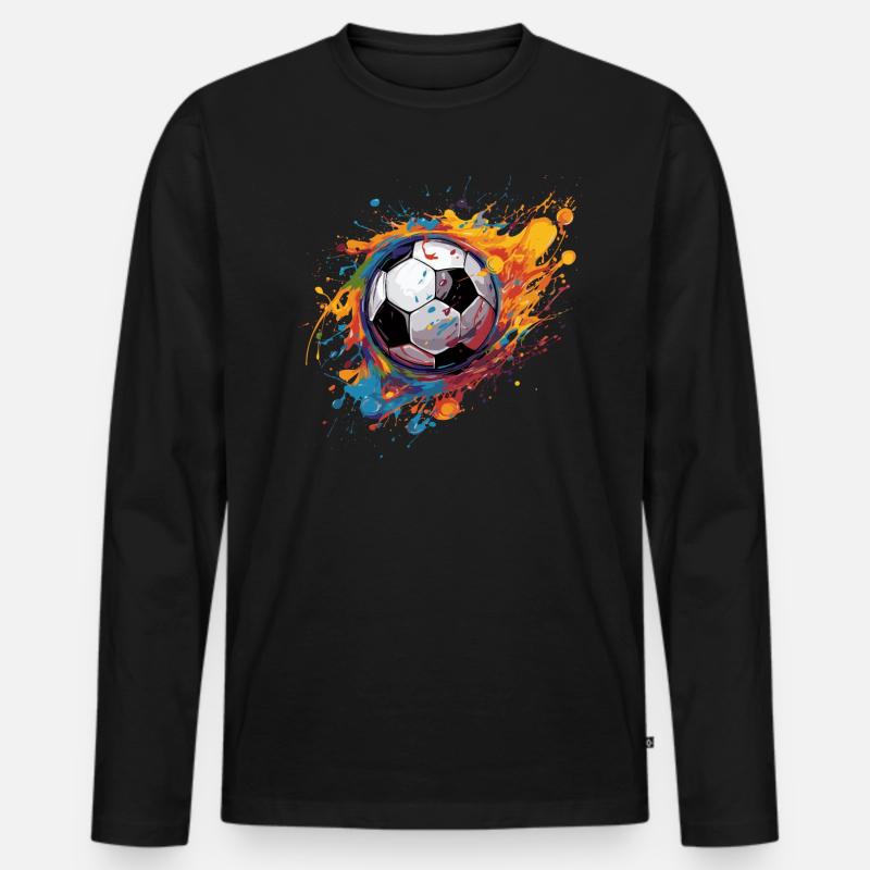 Fußball - Männer Premium Bio Langarmshirt - Schwarz