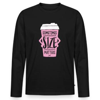 Café mug Café Cappuccino Caffeine barista - T-shirt manches longues Premium bio Homme - noir - Devant - Nico (187cm)