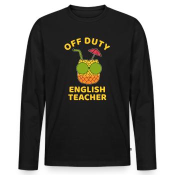 Pina Colada Professeur Cocktai Off Duty - T-shirt manches longues Premium bio Homme - noir - Devant - Nico (187cm)