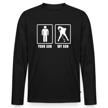 my son and your son ice hockey - T-shirt manches longues Premium bio Homme - noir - Devant - Nico (187cm)