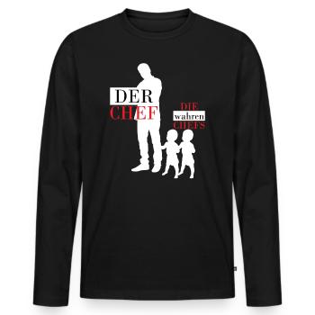 Zwillinge Zwillingspapa Papa Geschenk Zwilling - Männer Premium Bio Langarmshirt - Schwarz - Vorne - Nico (187cm)