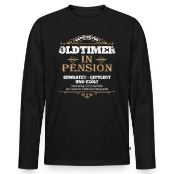 Pension Pensionär Beamter Beamte Pensionierung - Männer Premium Bio Langarmshirt - Schwarz - Vorne - Nico (187cm)