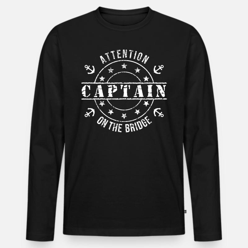 Captain on board - Men's Premium Organic Long Sleeve Shirt - black