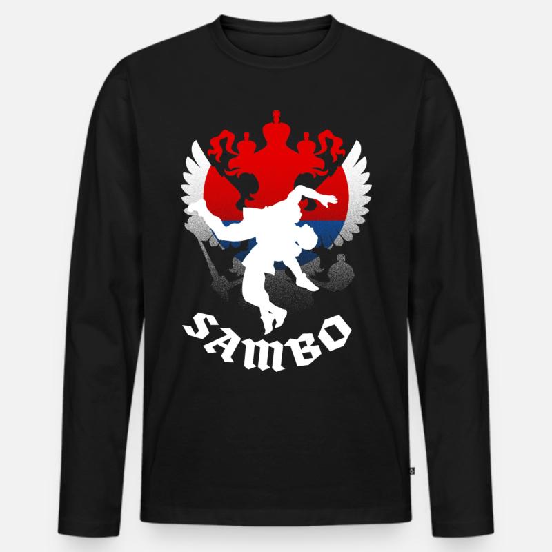 Sambo - Männer Premium Bio Langarmshirt - Schwarz