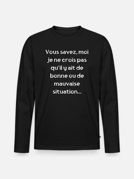 bonne ou mauvaise situation - T-shirt manches longues Premium bio Homme - noir