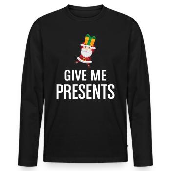 Merry Christmas Christmas Christmas Present - Men's Premium Organic Long Sleeve Shirt - black - Front - Nico (187cm)