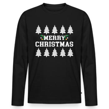 Merry Christmas Christmas Christmas Present - Men's Premium Organic Long Sleeve Shirt - black - Front - Nico (187cm)