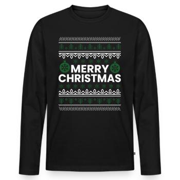 Merry Christmas Christmas Christmas Present - Men's Premium Organic Long Sleeve Shirt - black - Front - Nico (187cm)